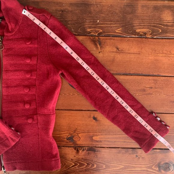 NWT Cupio Medium Rumba Red Hooded Full Zip Military Style Jacket Women's - Picture 13 of 14